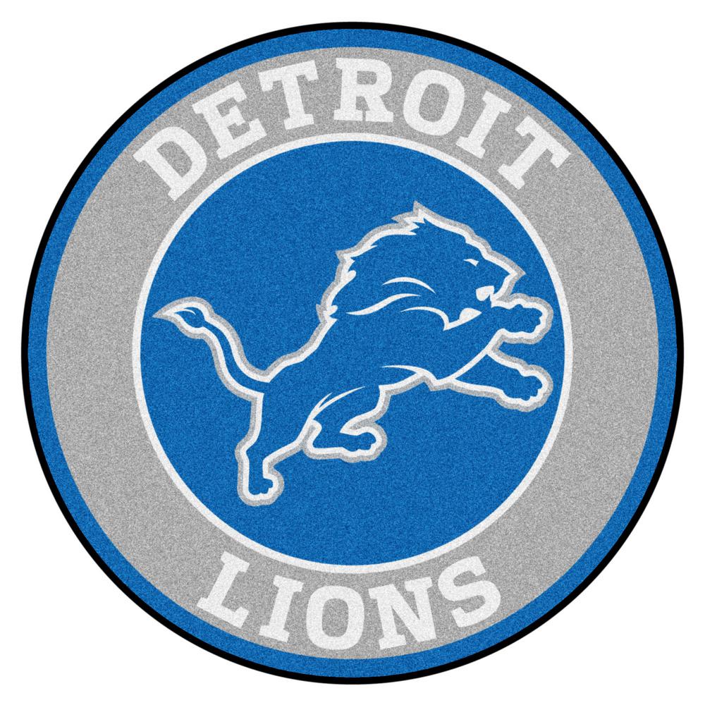 FANMATS NFL Detroit Lions Blue 2 ft. x 2 ft. Round Area Rug.