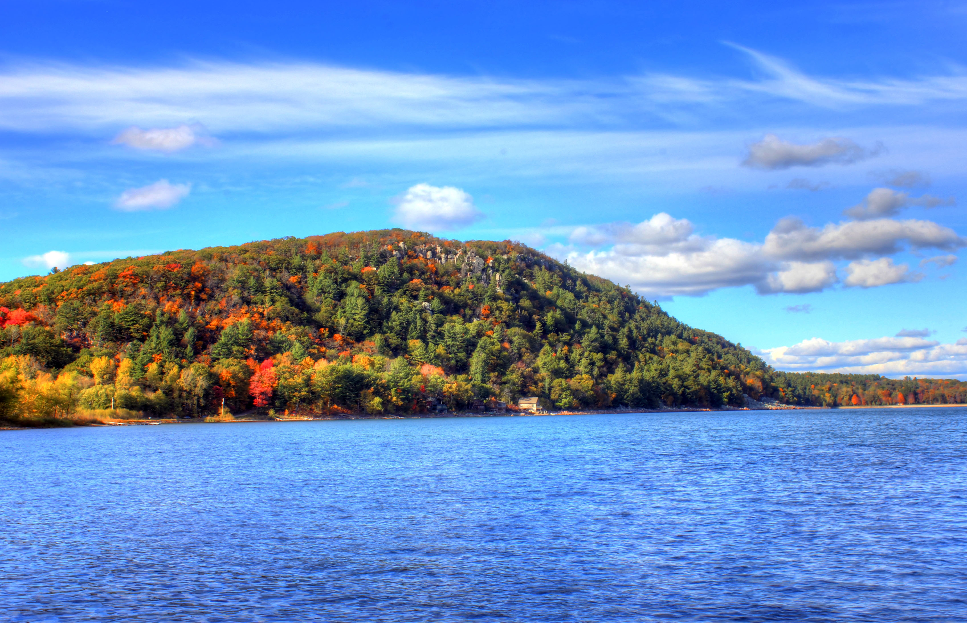 Lake and Hill at Devil's Lake State Park, Wisconsin.