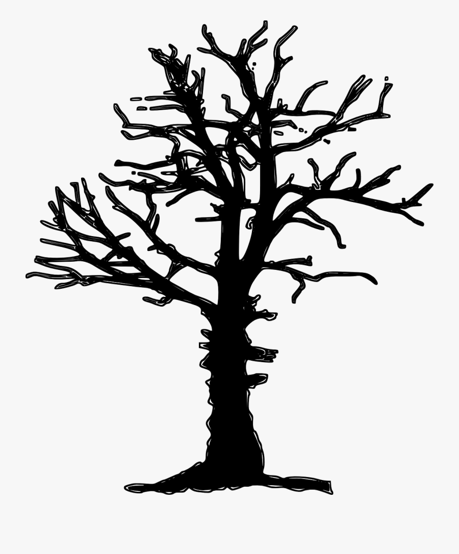 Clipart Of Dead Tree Silhouette Vector Image.