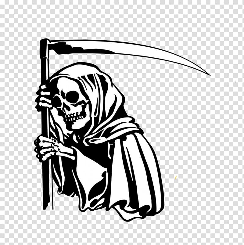 Death Sticker Wall decal Reaper, death\'s head transparent.