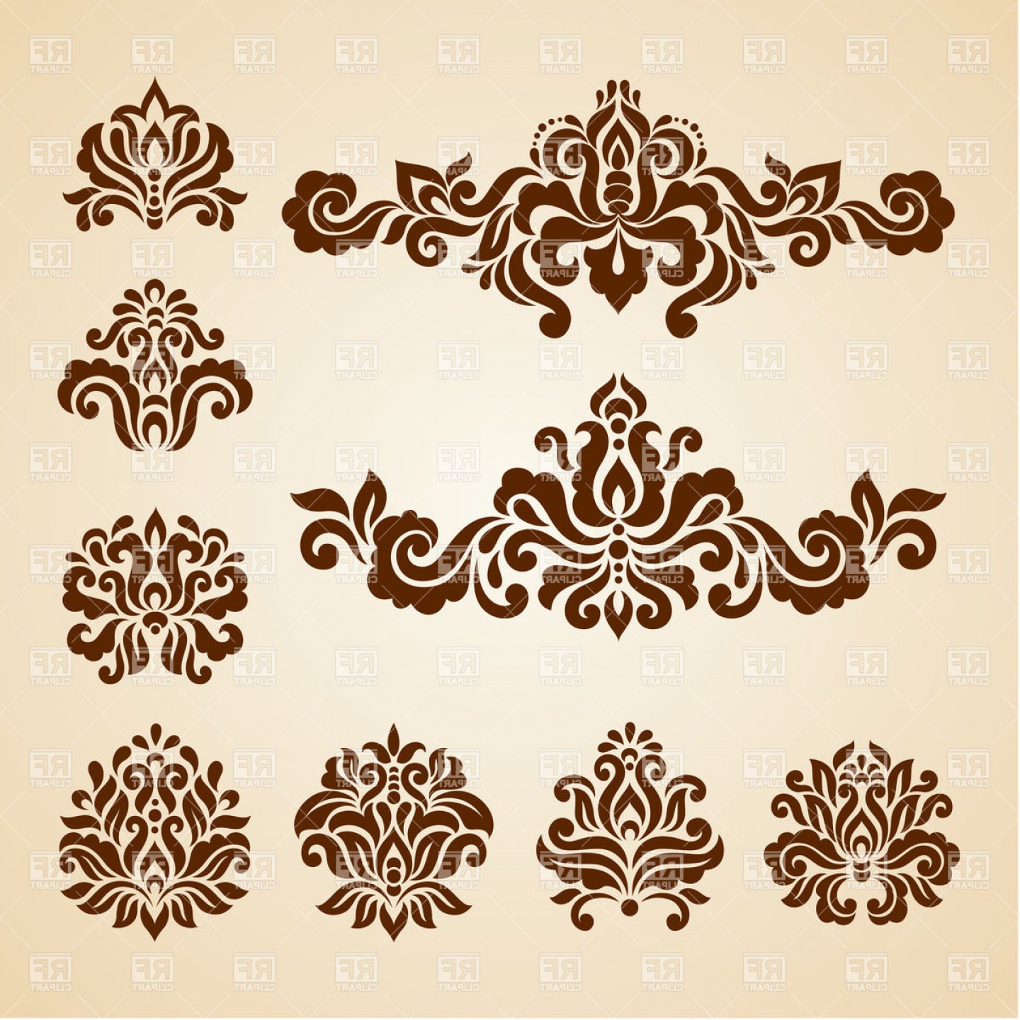 Ornate Vintage Vignettes And Dividers Antique Decorative Design.