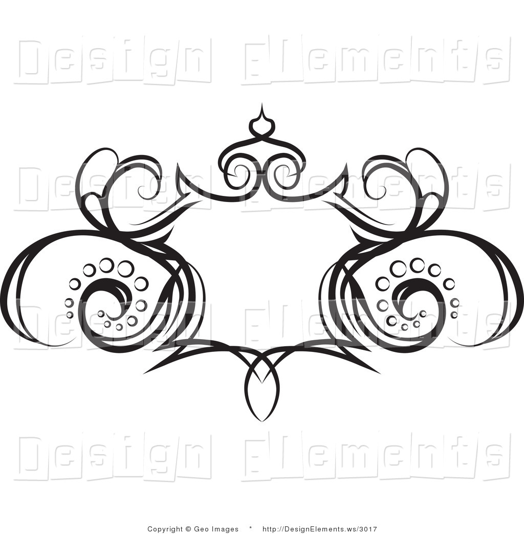 Design Element Clipart of a Grunge Shield Design Element with.