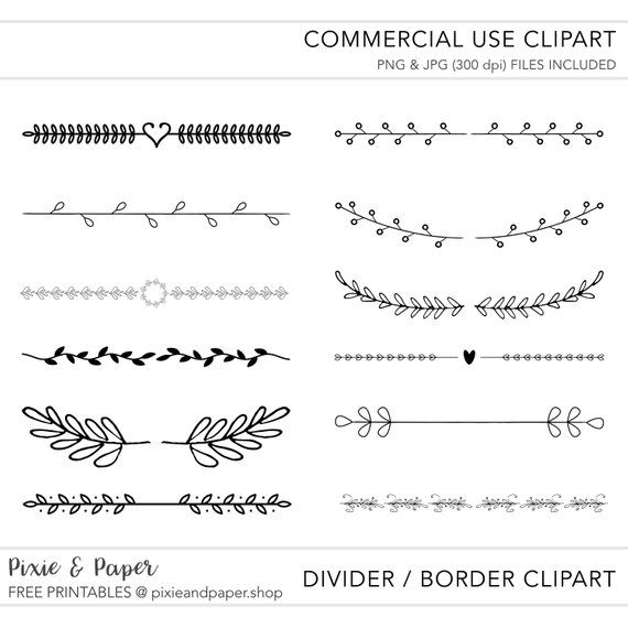 Hand Drawn Border & Divider Clipart.