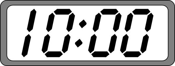 Digital clock face clip art.