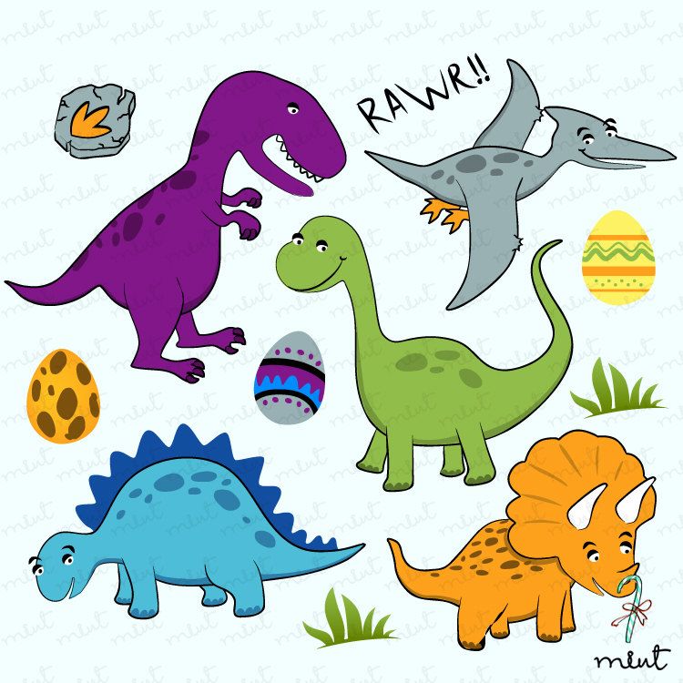 Dinosaur Digital clip art set.