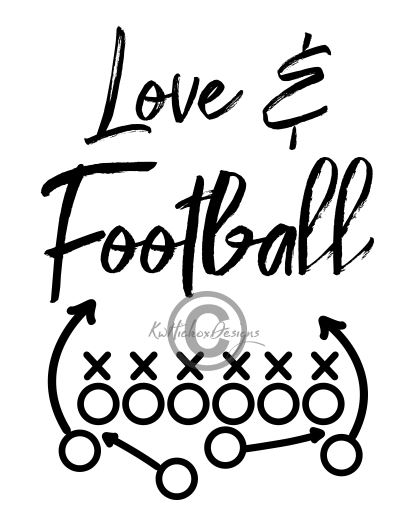 Distressed Love & Football Svg, Dxf, Eps.