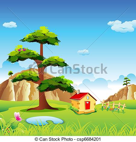 Vector Clip Art of Natural Valley.