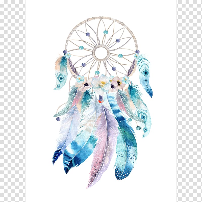 Gray and blue dreamcatcher illustration, Dreamcatcher.