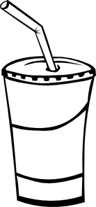 Soft Drink In A Cup (b And W) Clip Art at Clker.com.