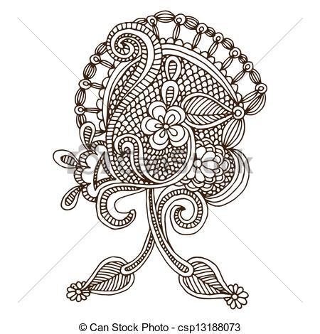 Clipart Vector of Neckline embroidery design.