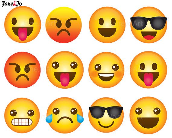 40 Emoji Clipart, Emoji Clip art, Smiley Face Emoji Clipart.