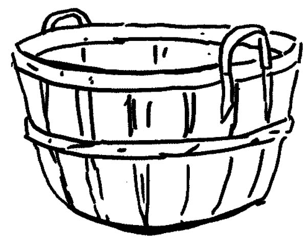 Empty Apple Basket Clipart Black And White.