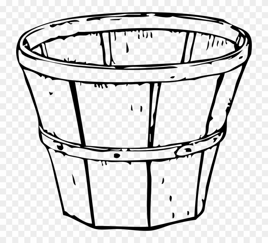 Basket Clipart Empty Harvest Pencil And In Color.