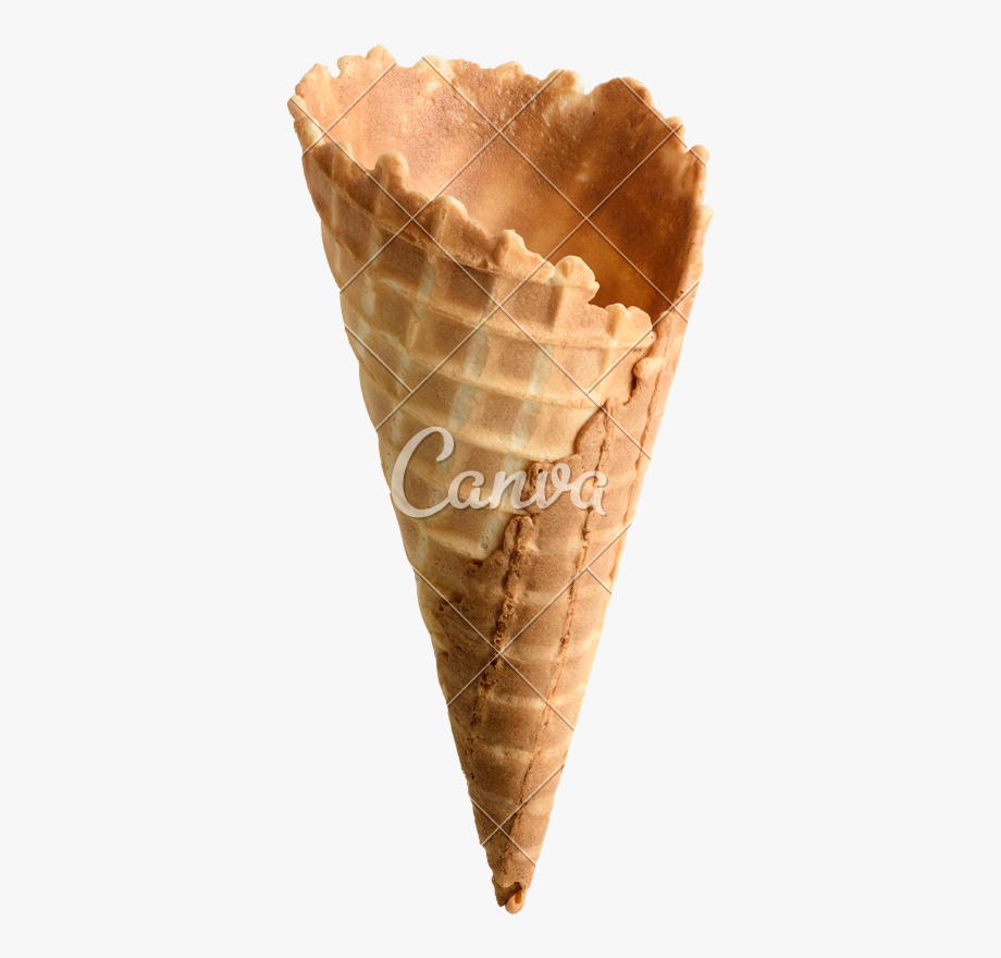 Empty Ice Cream Cone Isolated.