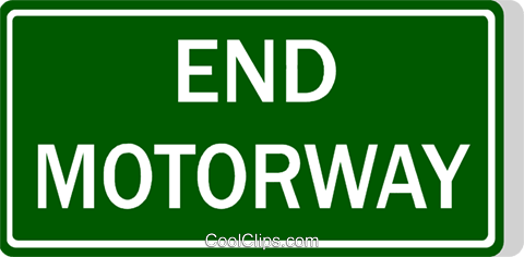 Australian road sign, End Motorway Royalty Free Vector Clip Art.