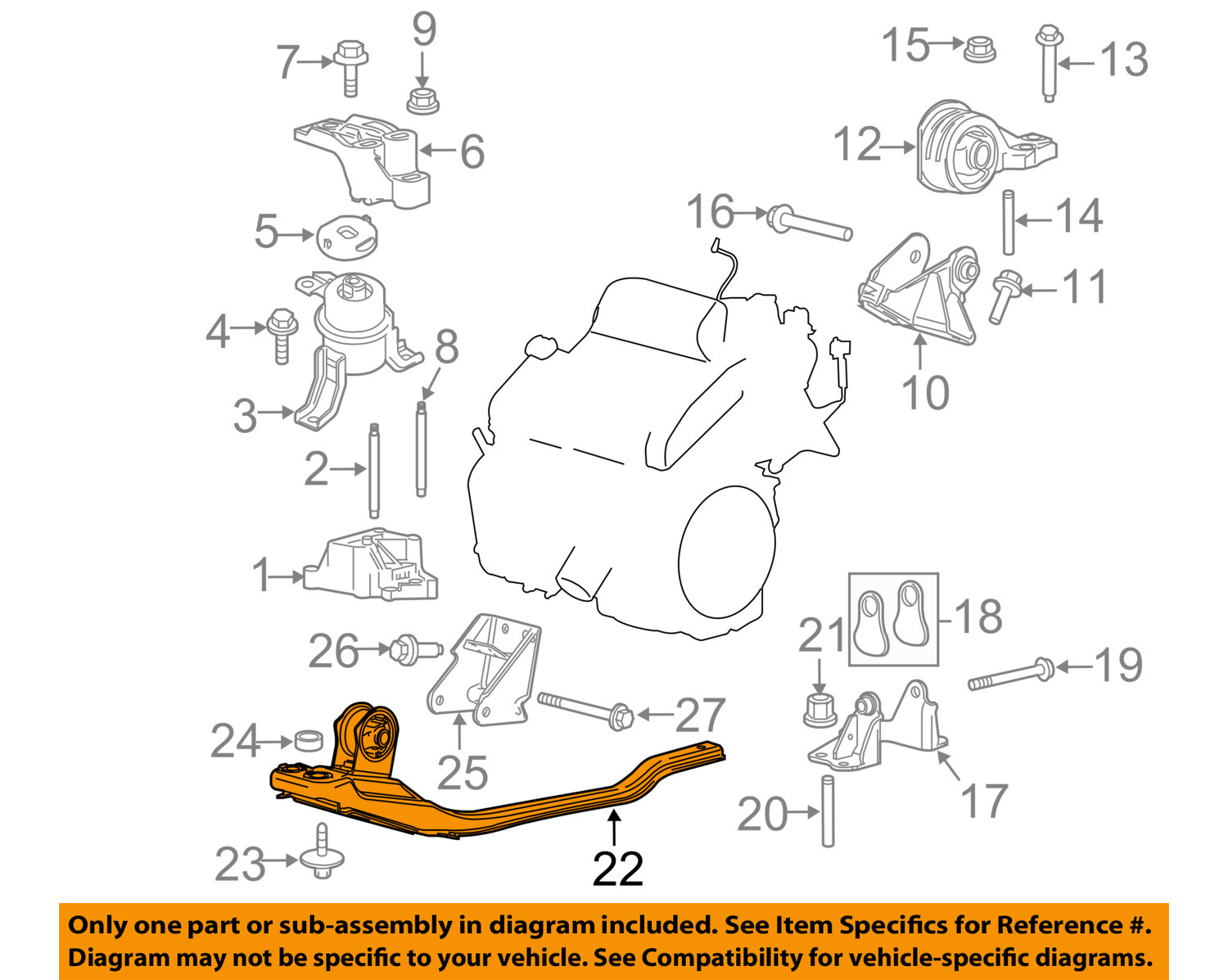 Ford Engine Motor Transmission Engine Support 6L8Z6P094CA.