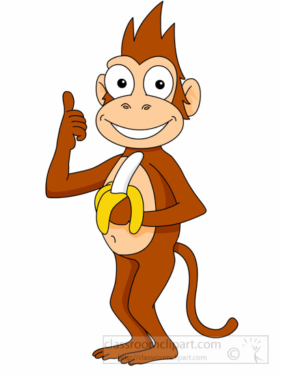 Monkey thumbs up eating banana clipart » Clipart Station.