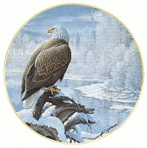 Eagle By Frozen Lake Clip Art Download.