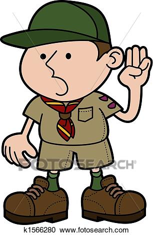 Illustration of boy scout Clipart.