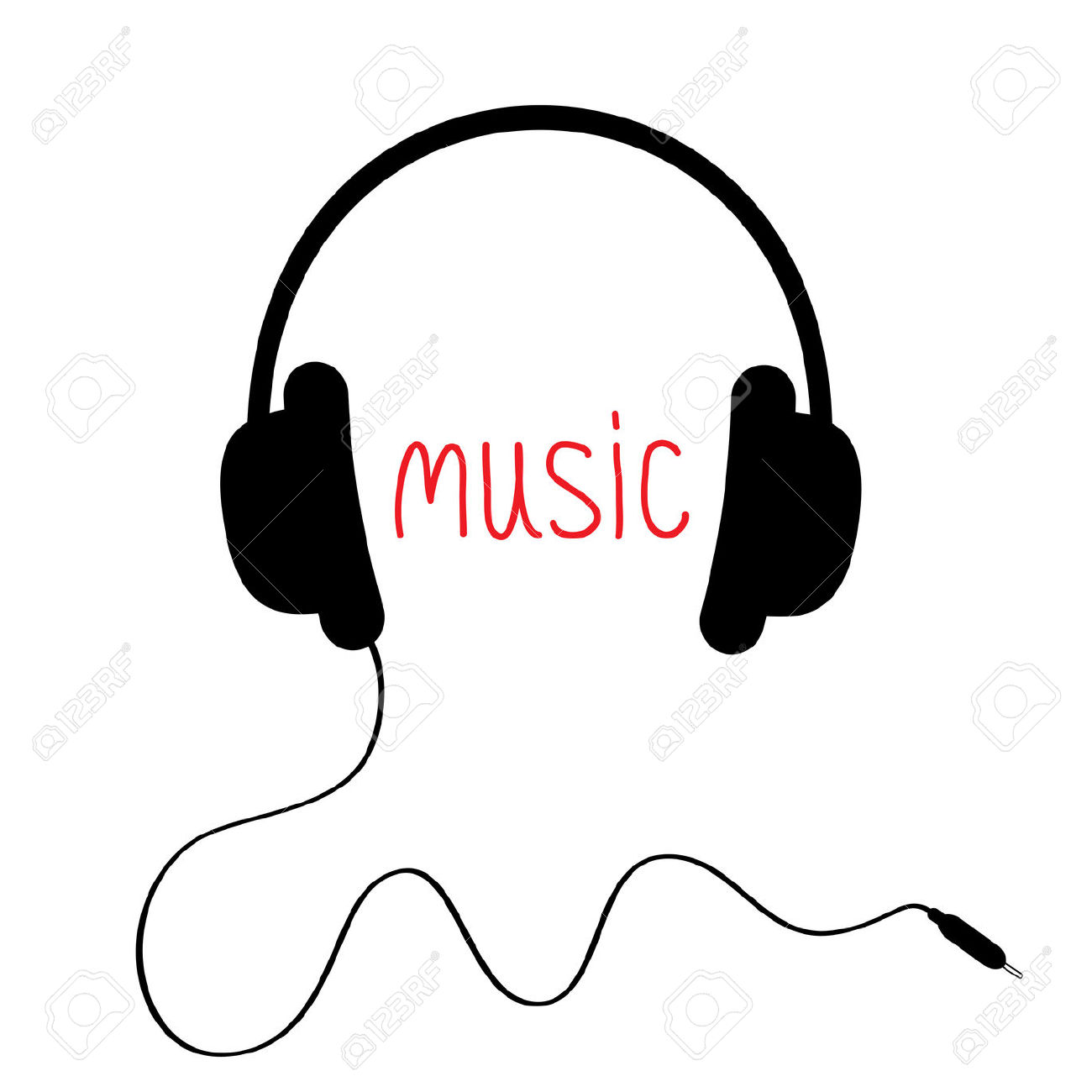 Music earphones clipart.