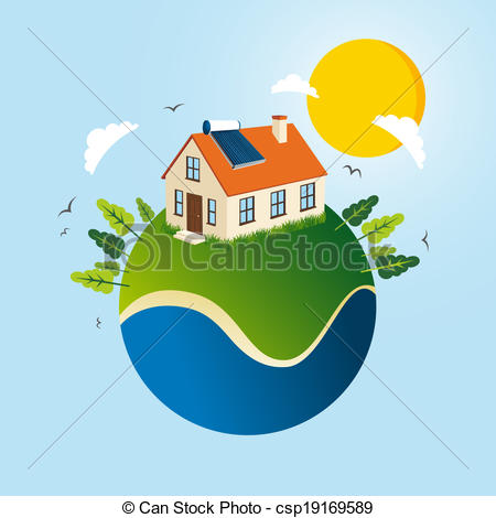 Vector of Green Solar energy concept.