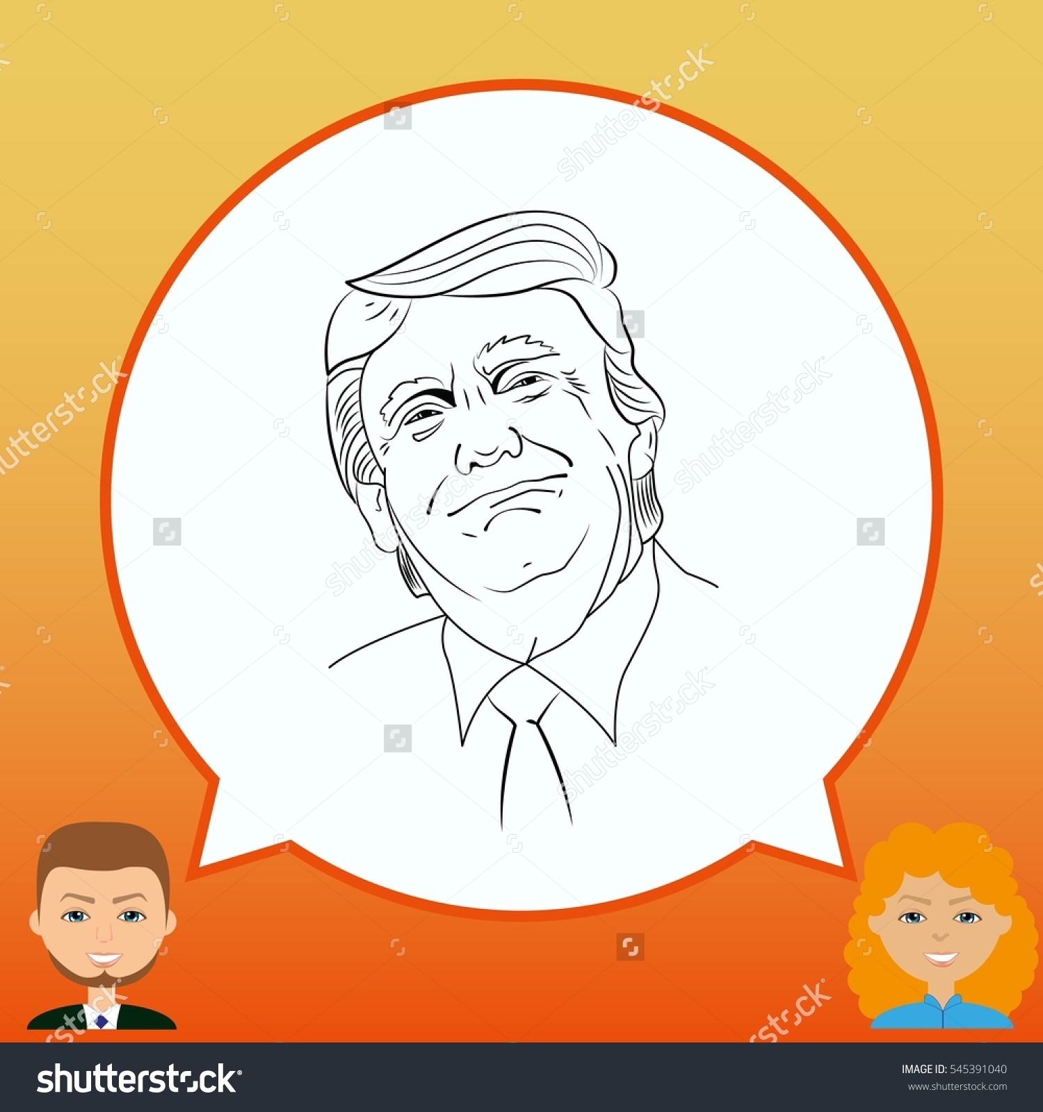 Usa Presidential Election Donald Trump Vector Stock Vector.