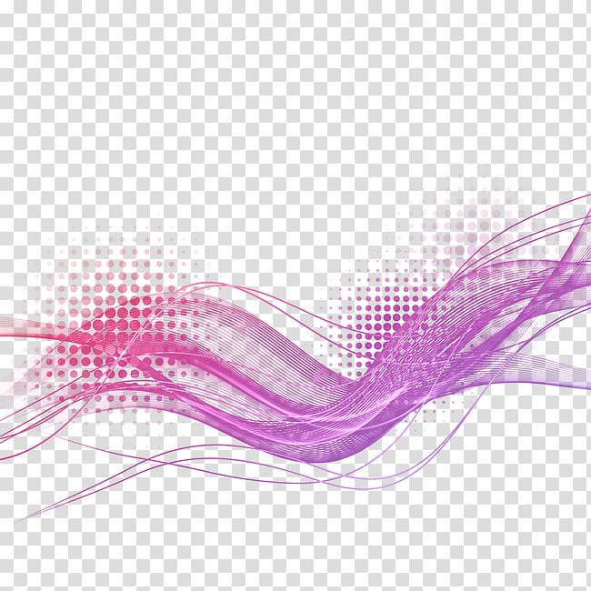 Purple wave lines light effect transparent background PNG.