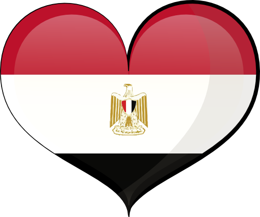 Egypt Heart Flag Clipart.