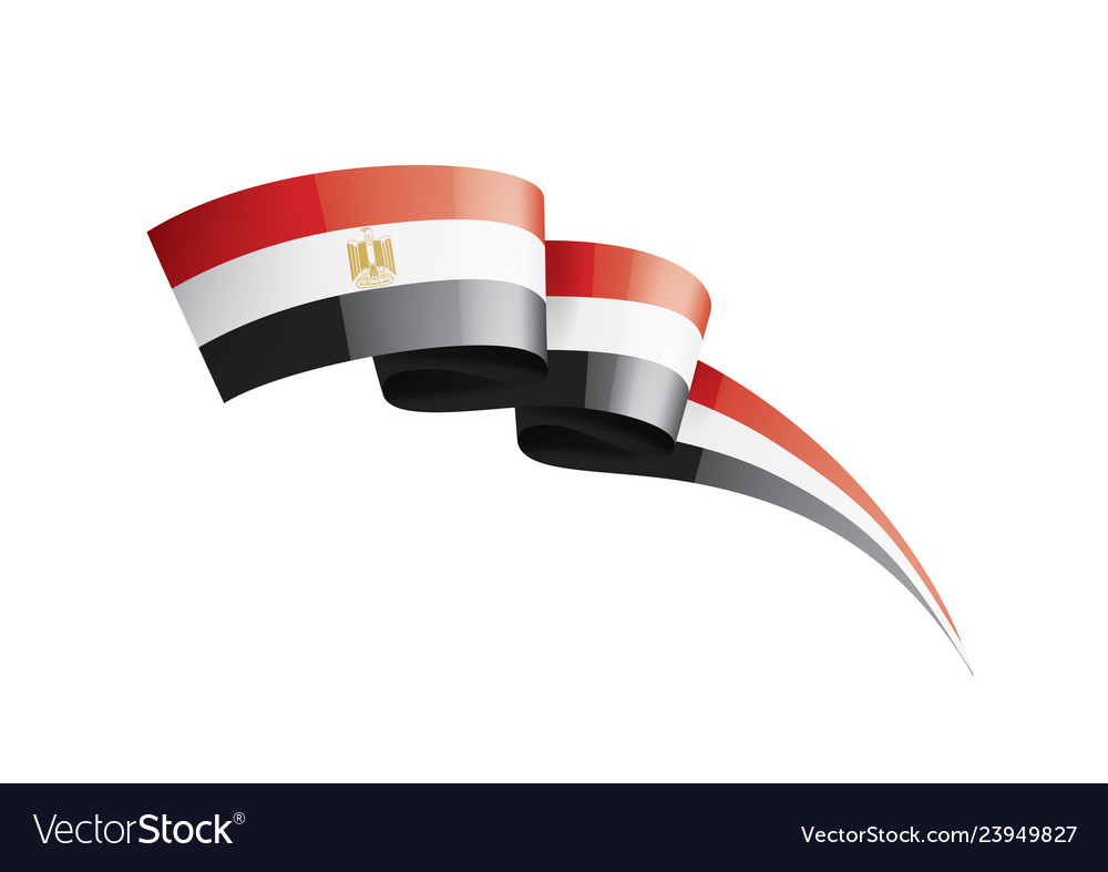 Egypt flag on a white.