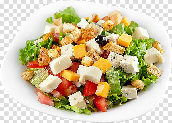 Bowl of vegetable salad illustration, Greek salad Caesar salad.