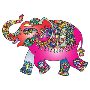 Prismatic Playful Elephant clipart, cliparts of Prismatic Playful.