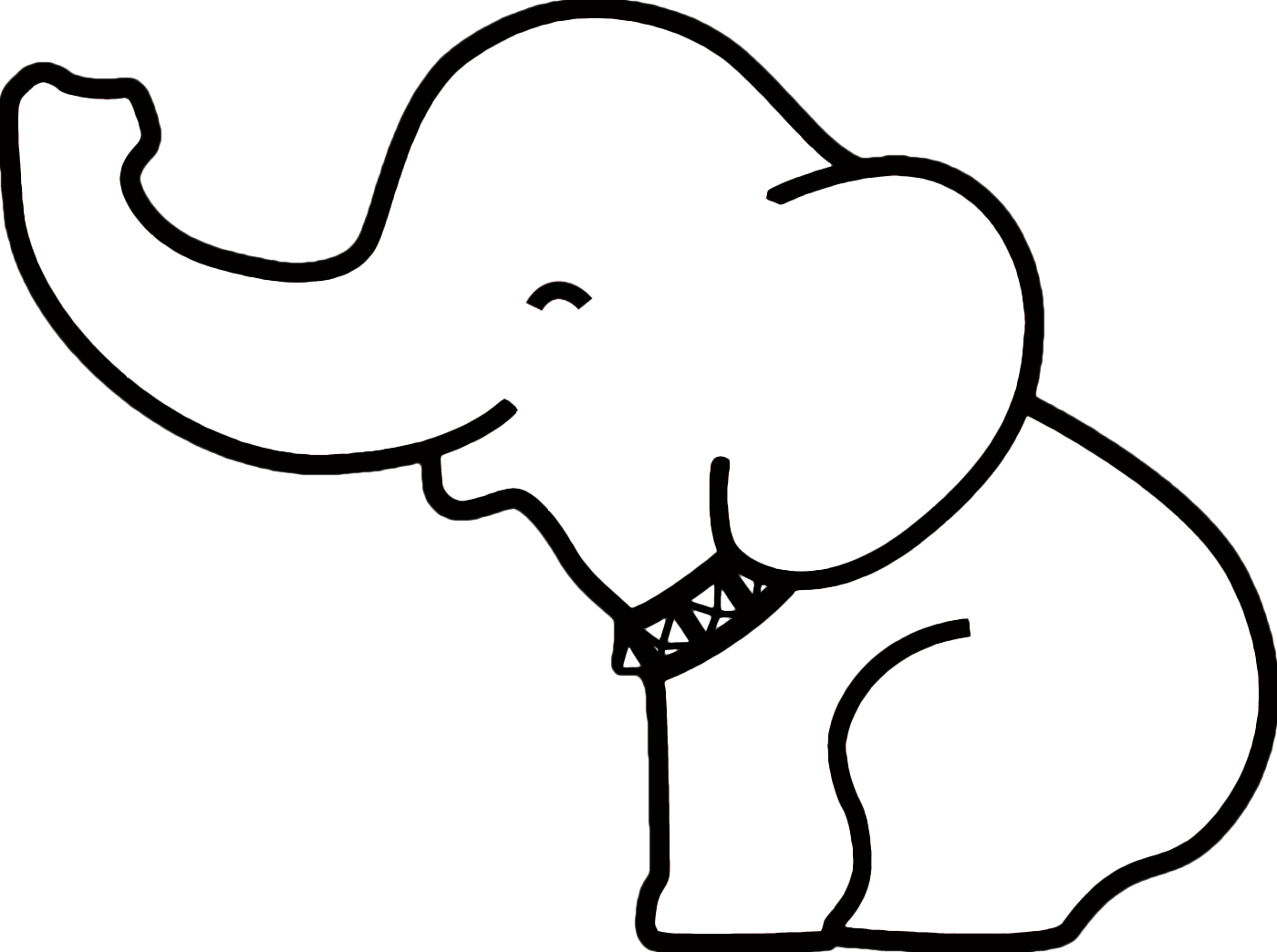 Baby Elephant Clipart Black And White.