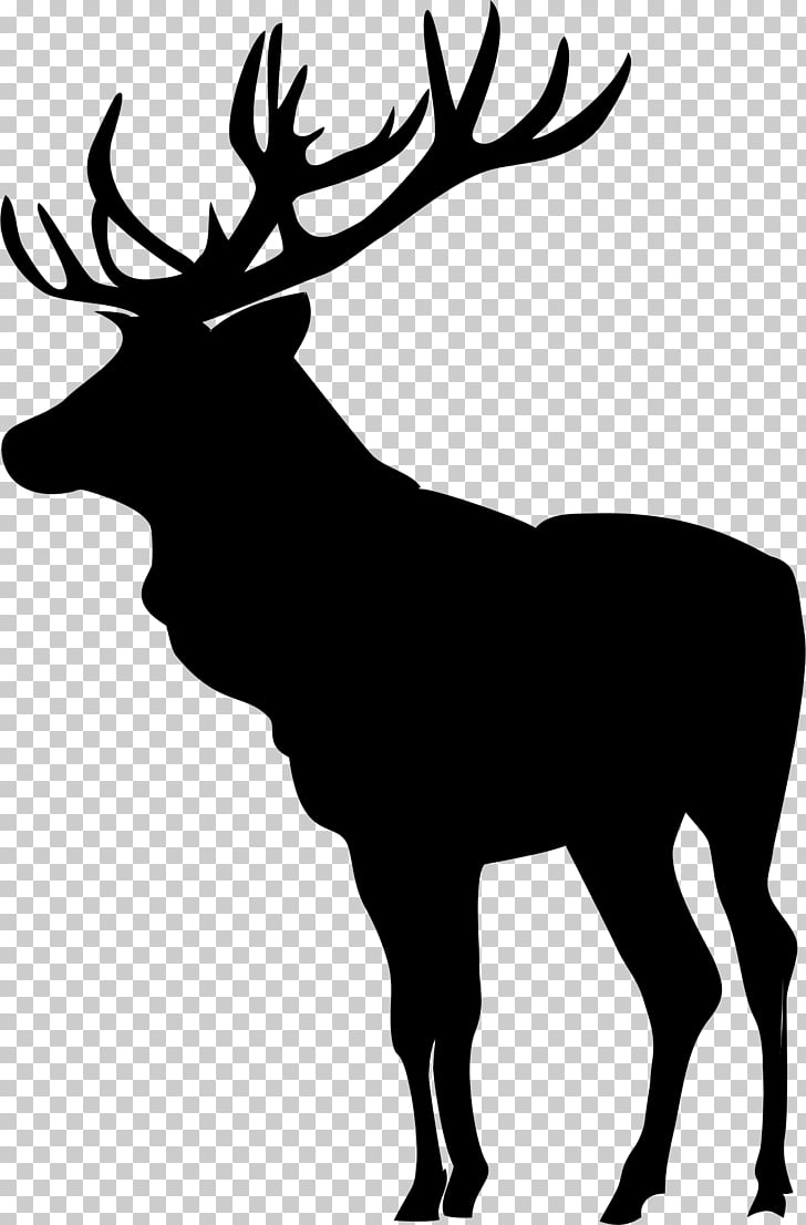 Elk Deer Moose Silhouette , deer head PNG clipart.