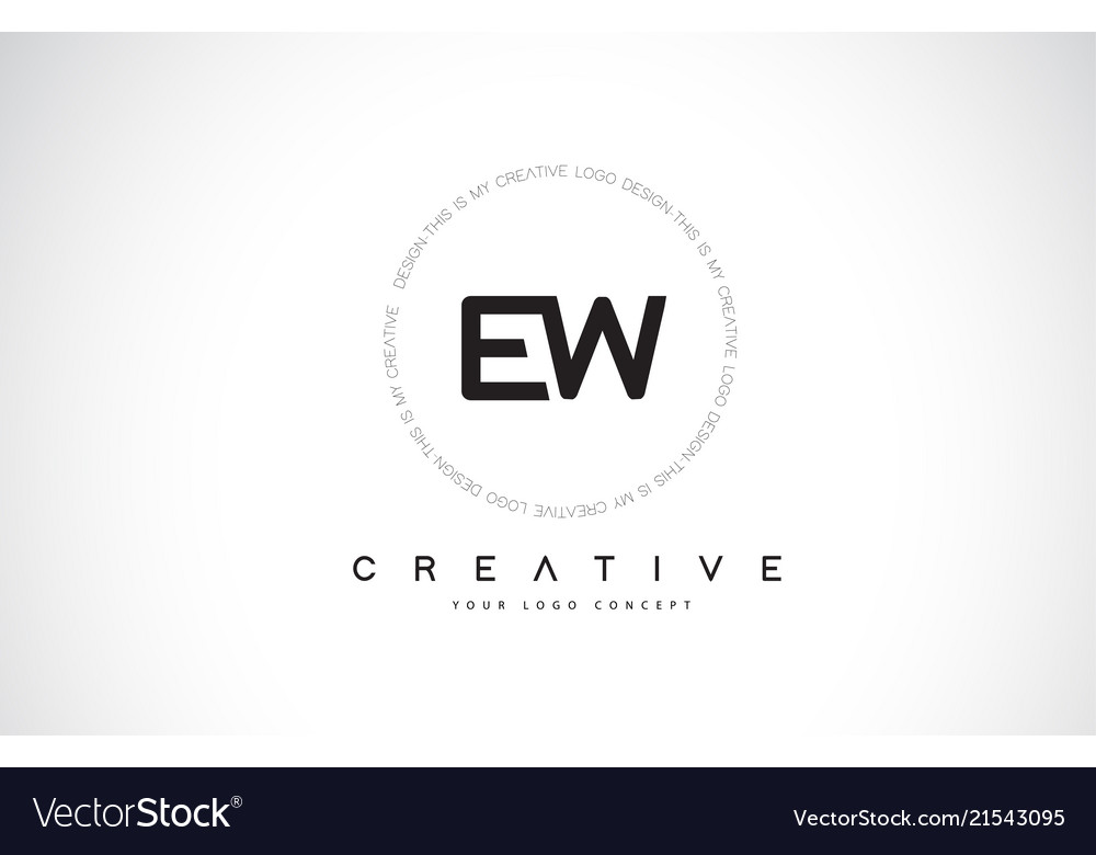 Ew e w logo design with black and white creative.