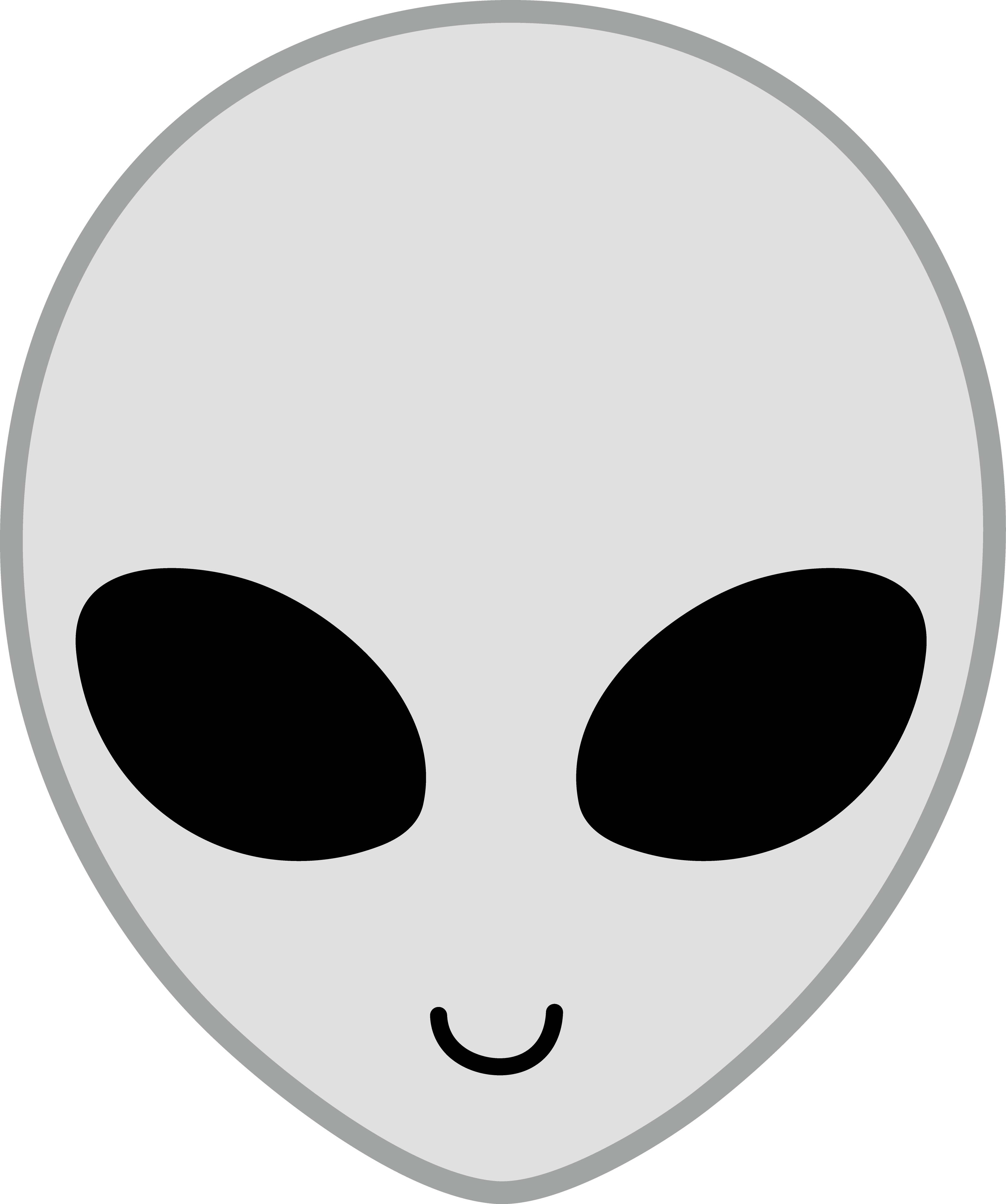 Happy Grey Alien Face.