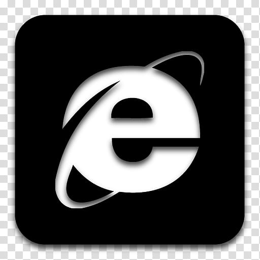 Black n White, black and white Internet Explorer icon.