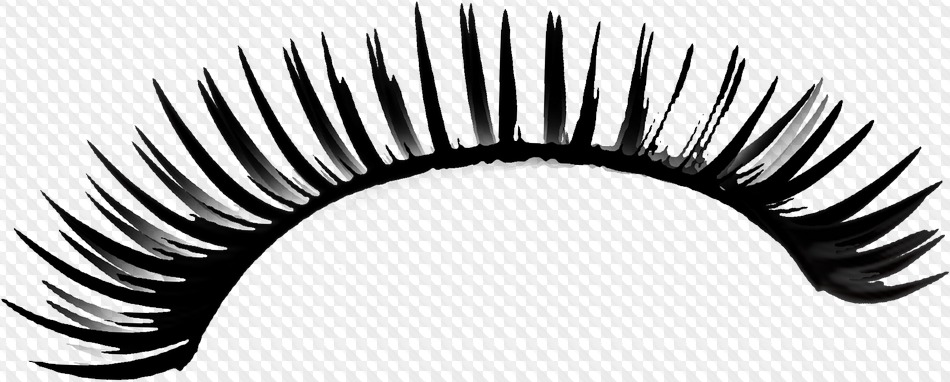 PSD, 34 PNG, Eyelashes on transparent background.