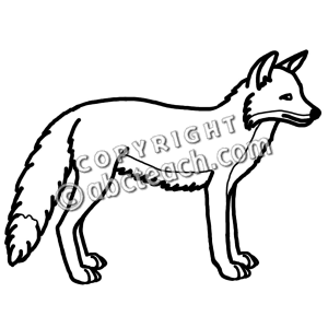 Fox Black And White Clipart.