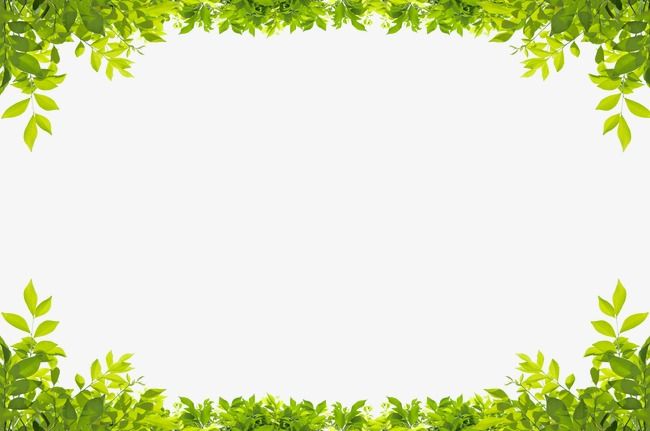 Green Leaves Border, Leaf, Frame, Up And Down PNG.