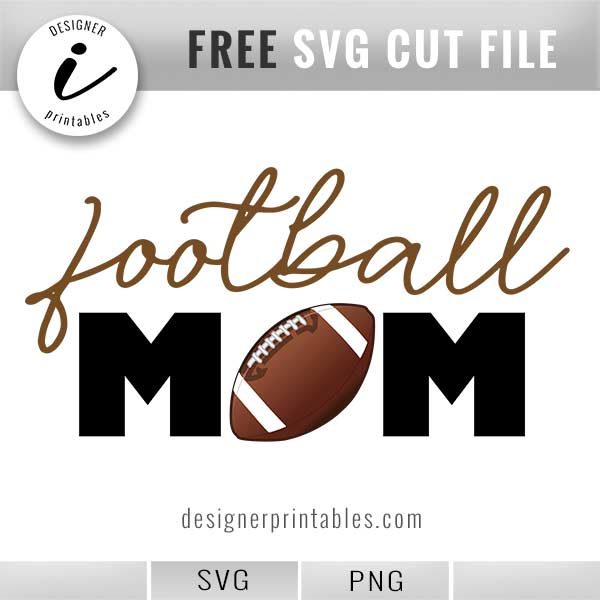 Free SVG: , Football Mom.