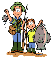 Dad And Son Fishing Clipart.