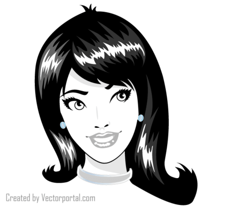 Lady Face Vector Art Clipart Picture Free Download.