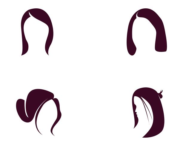 hair woman and face logo and symbols ,,.