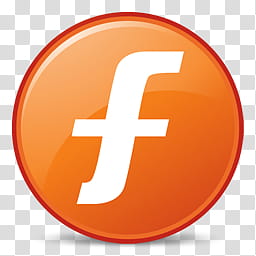 Facebook , white and orange f logo art transparent.