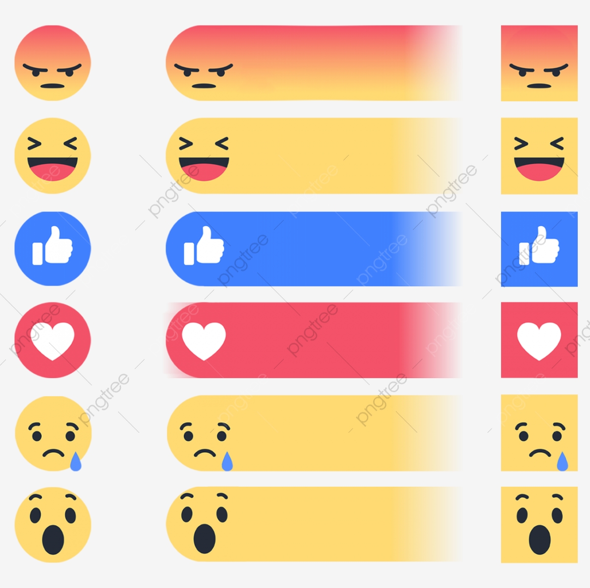 Facebook Edited Reactions, Reactions, Facebook Reactions, React PNG.