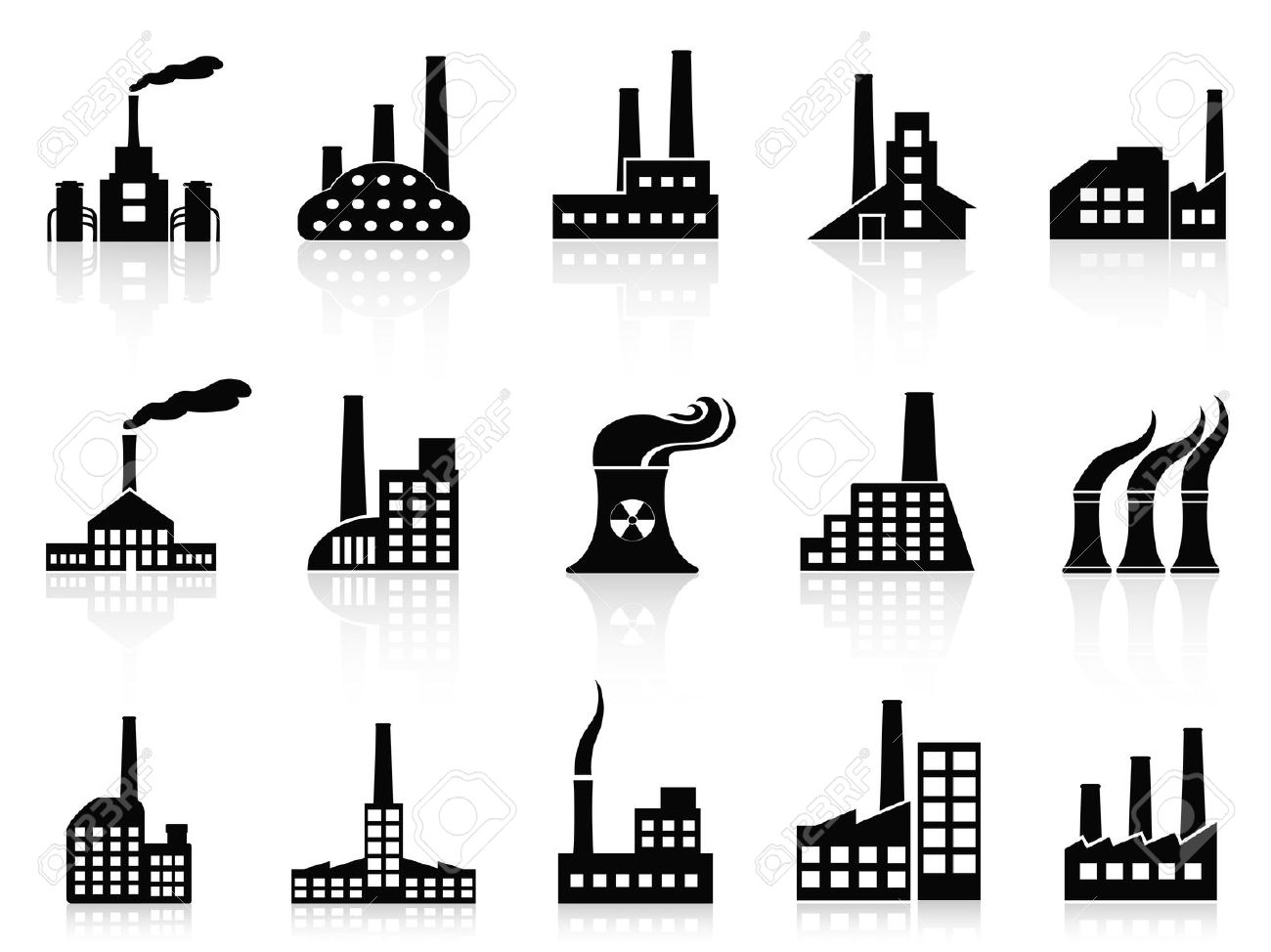 Smoke stacks clipart.