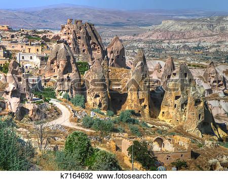 Clip Art of Fairy chimneys in Cappadocia k7164692.