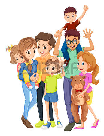 Family Of 6 Clipart.