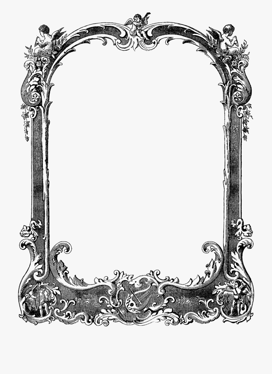 Fancy Frame Border Transparent Black Decorative Page.