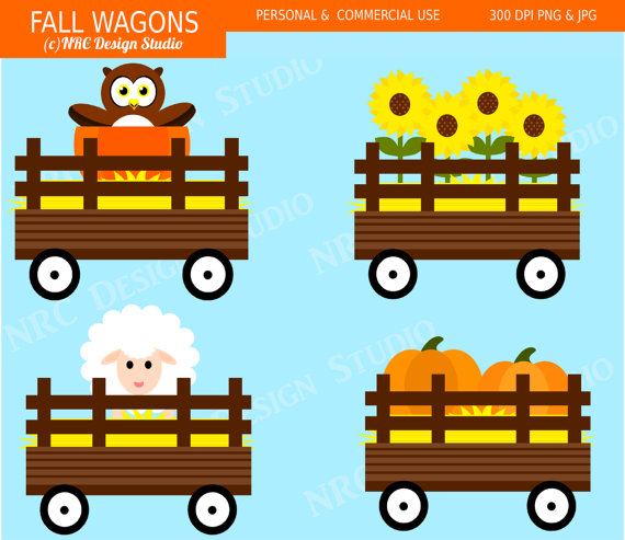 Fall Wagon Clipart.